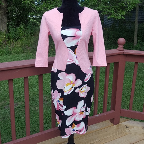 oxilui Dresses & Skirts - Woman's Floral Sheath Pencil Dress, Sz L